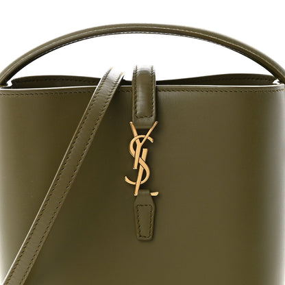 Shiny Calfskin Le 37 Mini Bucket Bag Strong Moss