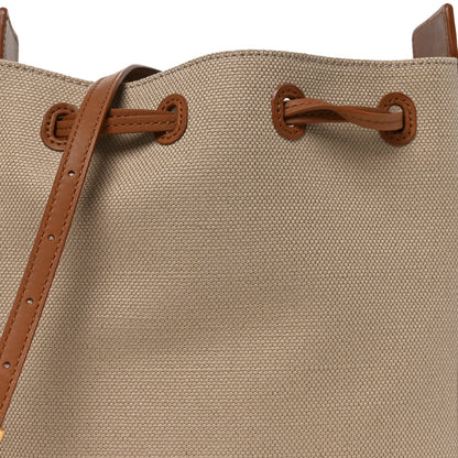 Canvas Calfskin Small Bucket Bag Desert Dust Brick