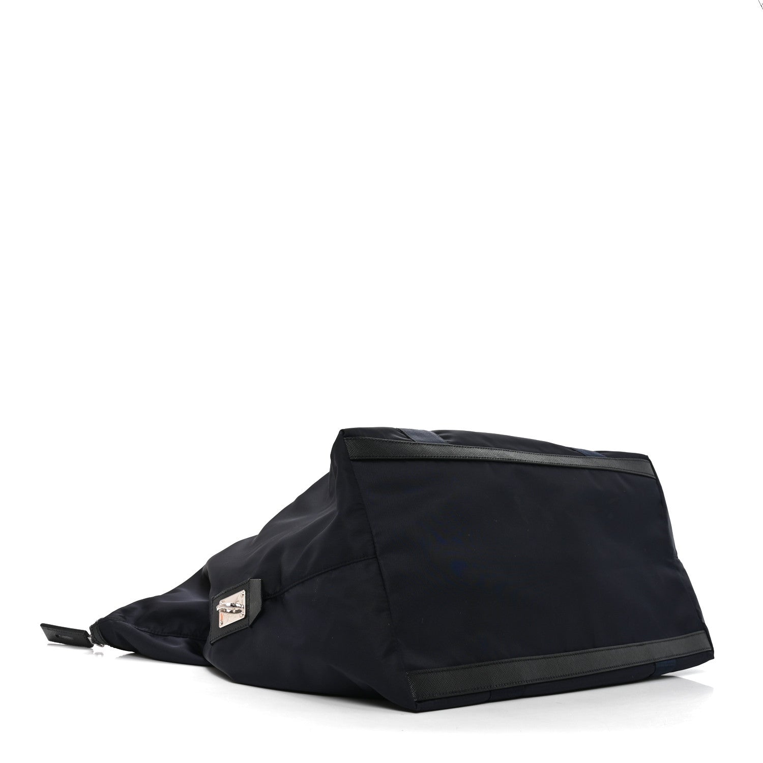 Re-Nylon Saffiano Duffle Bag Navy