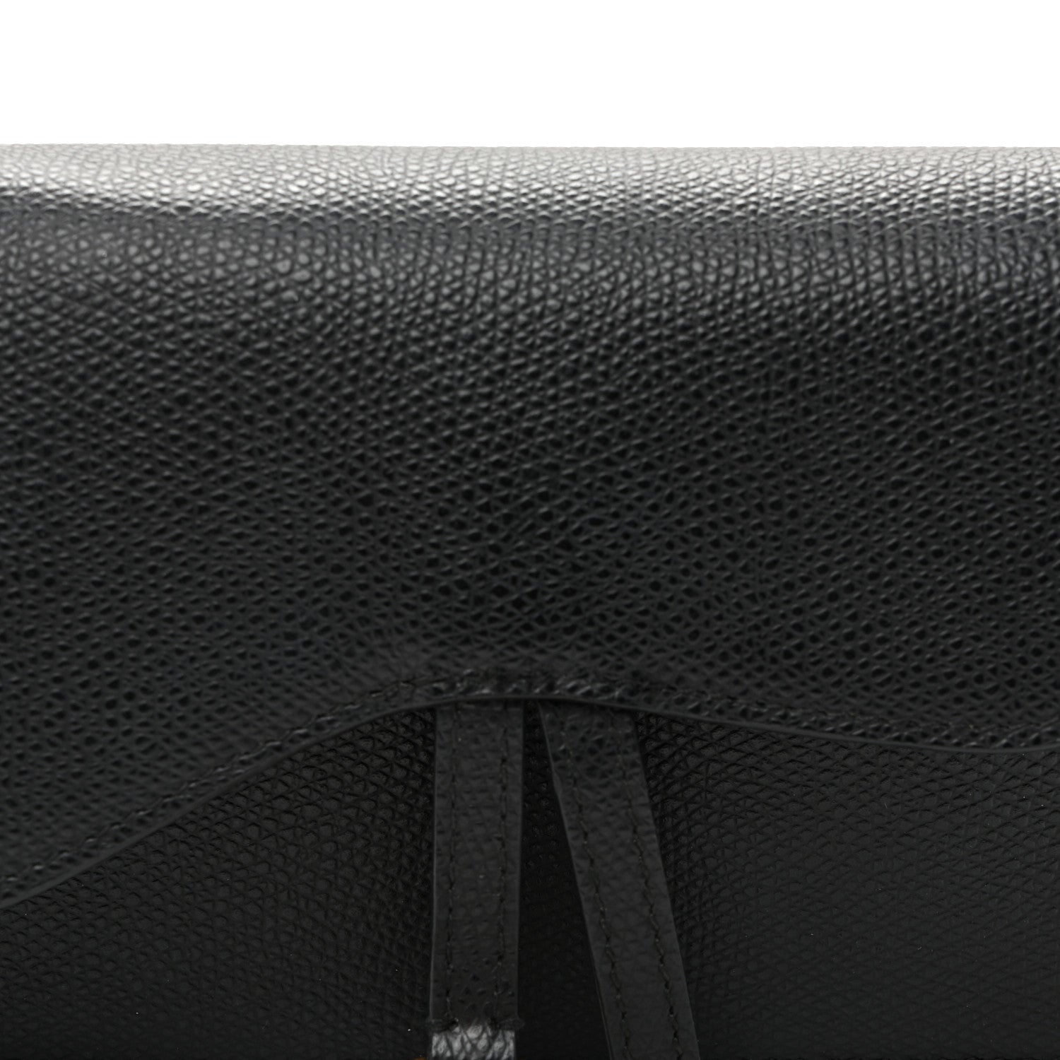 Grained Calfskin Saddle Belt Bag Black