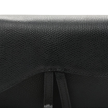 Grained Calfskin Saddle Belt Bag Black