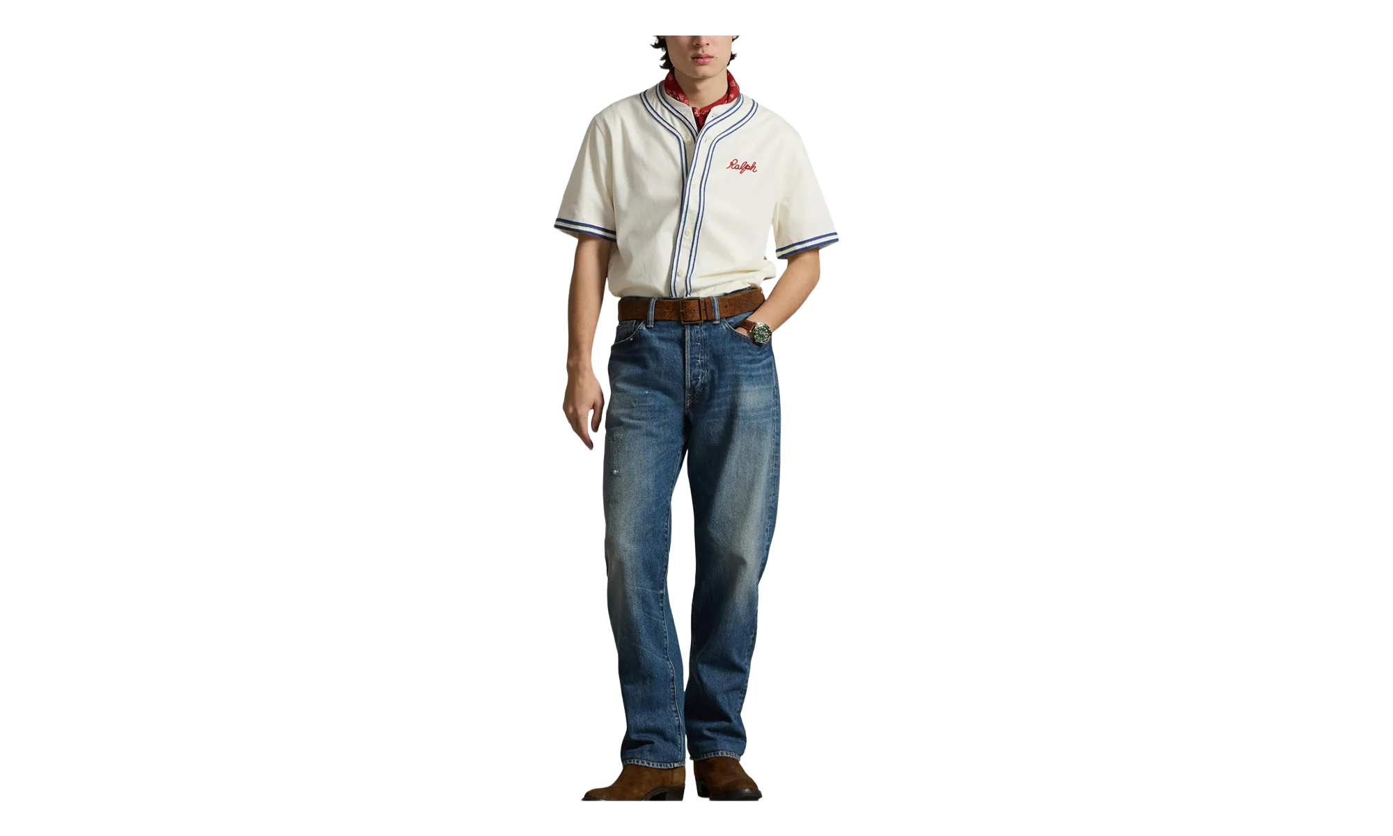 "RALPH" Baseball Shirt "Warm White" 710B14291001