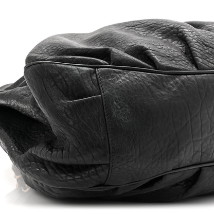 Crinkled Lambskin Mia Tote Black