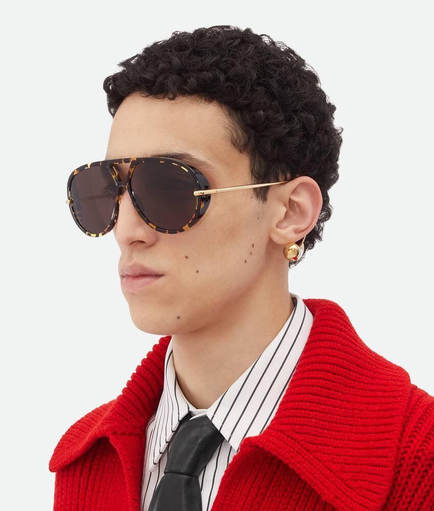 BOTTEGA VENETA  BV1273S 003 Unisex DROP AVIATOR Sunglasses✨