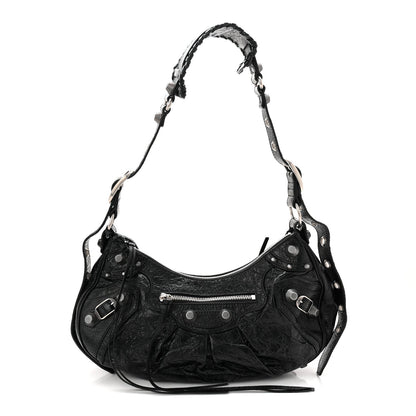 Agneau Arena Small Le Cagole Shoulder Bag Black
