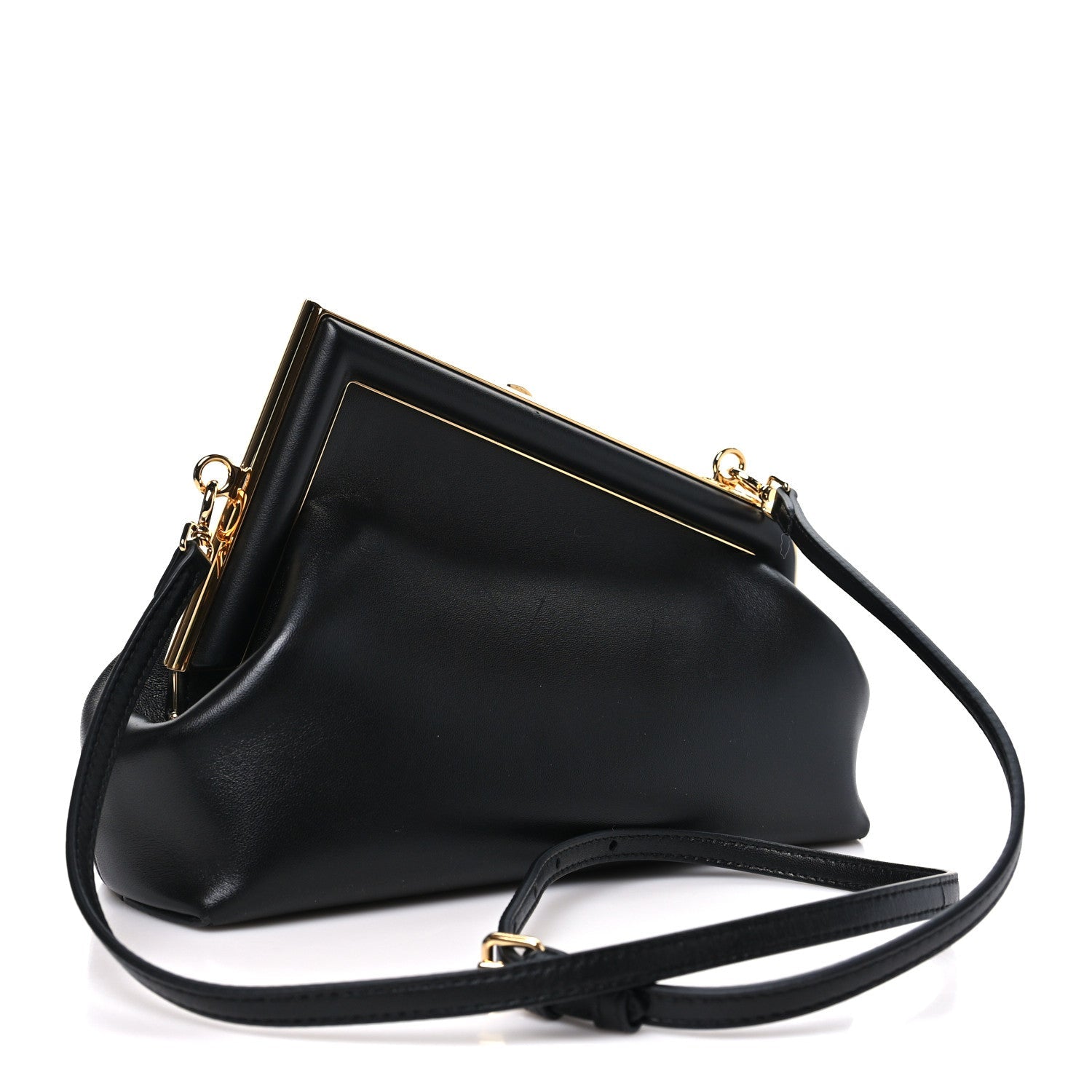 Shiny Nappa Small Fendi First Black Black