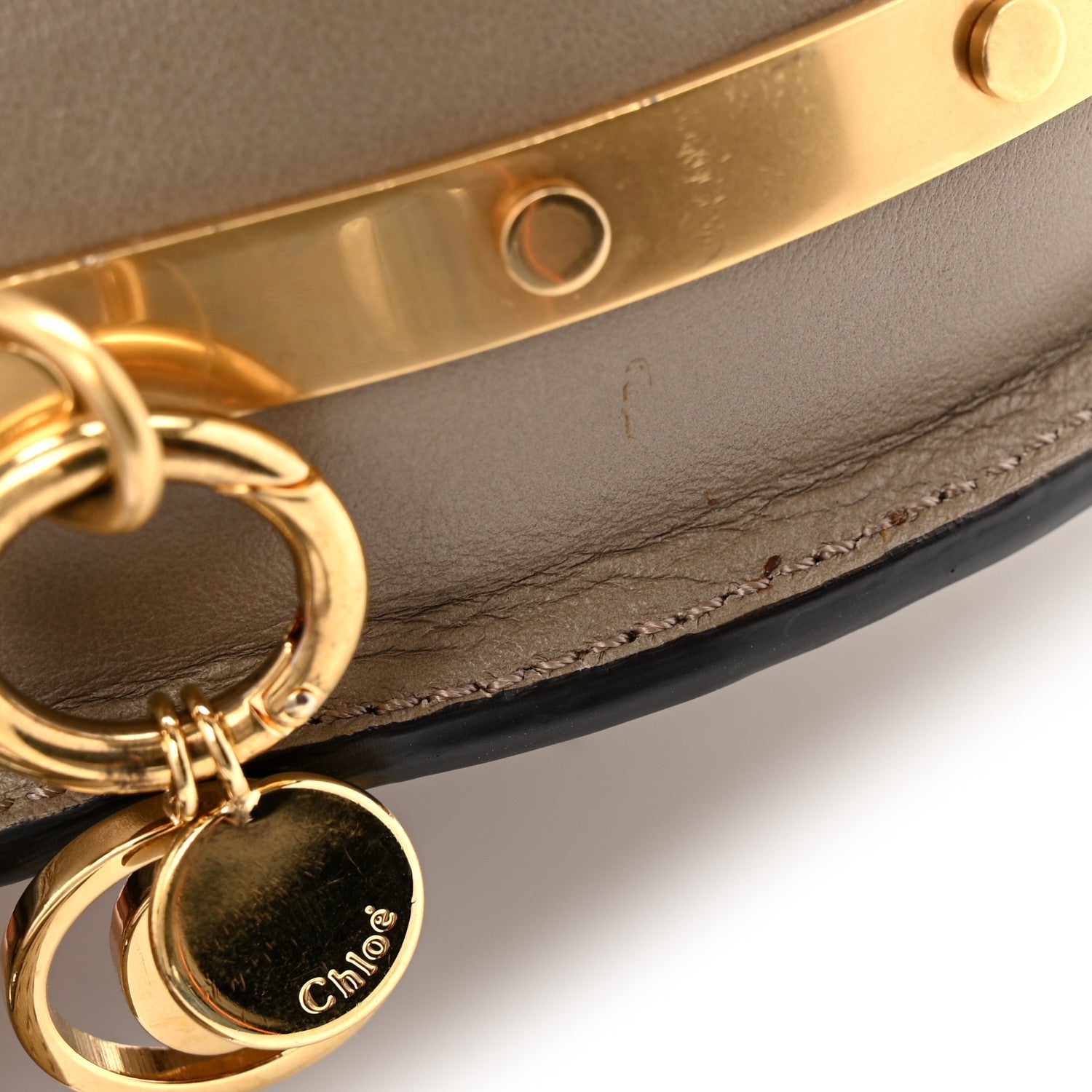 Calfskin Small Nile Bracelet Minaudiere Bag Motty Grey