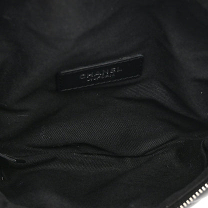 Calfskin Quilted Uniform Waist Belt Bag Black