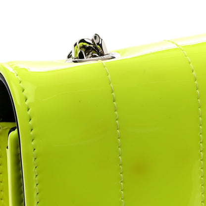 Patent Calfskin Matelasse Monogram Vicky Chain Wallet Neon Yellow