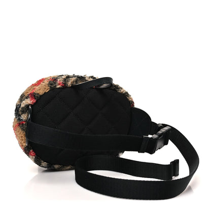 IP Check Fleece Kids Bum Bag Archive Beige Black