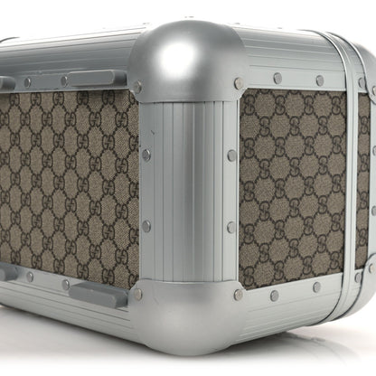 GG Supreme Monogram Aluminum Porter Beauty Case Silver