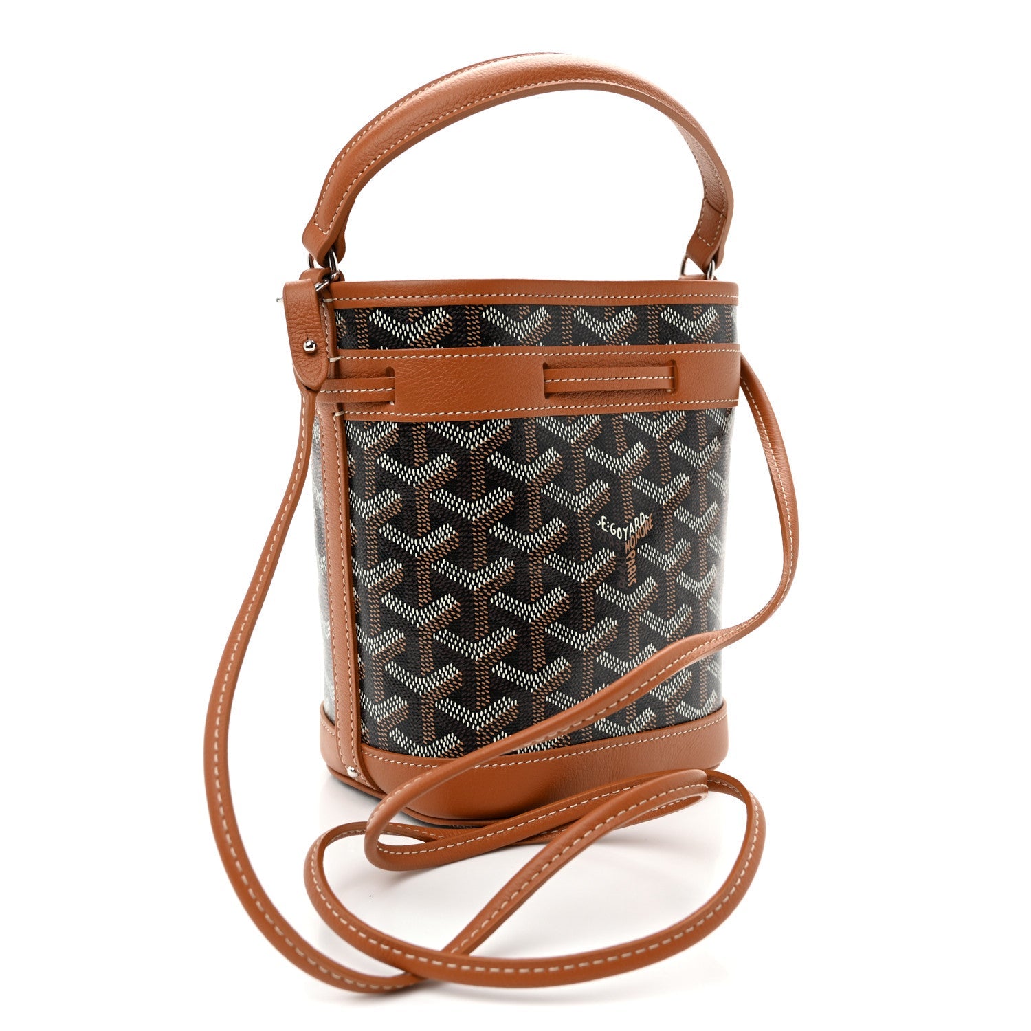 Goyardine Petit Flot Mini Bucket Bag Black Gold