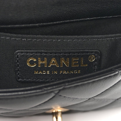 Lambskin Quilted Mini My Precious Waist Bag Black