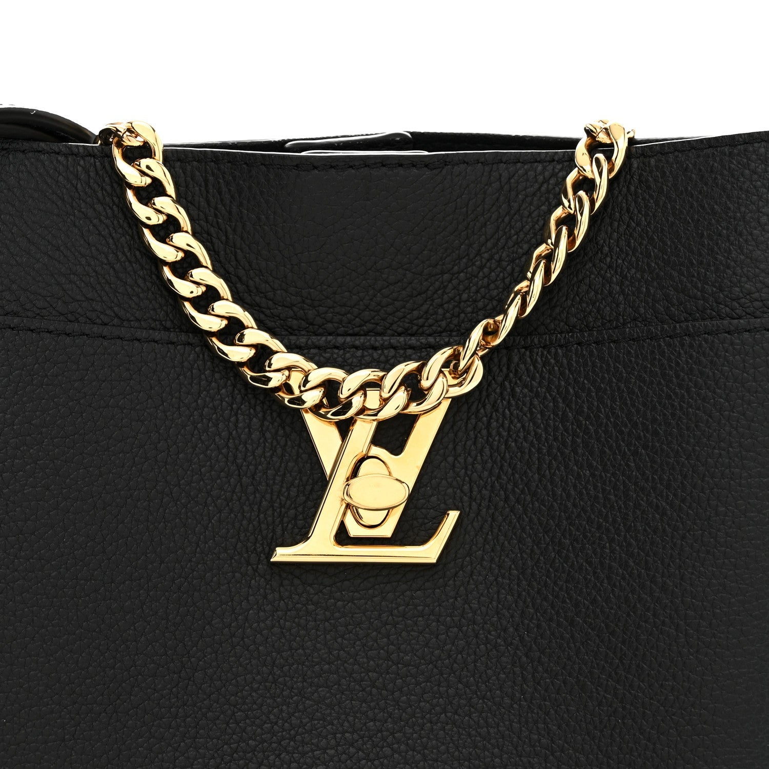 Calfskin Lock and Walk Bucket Black