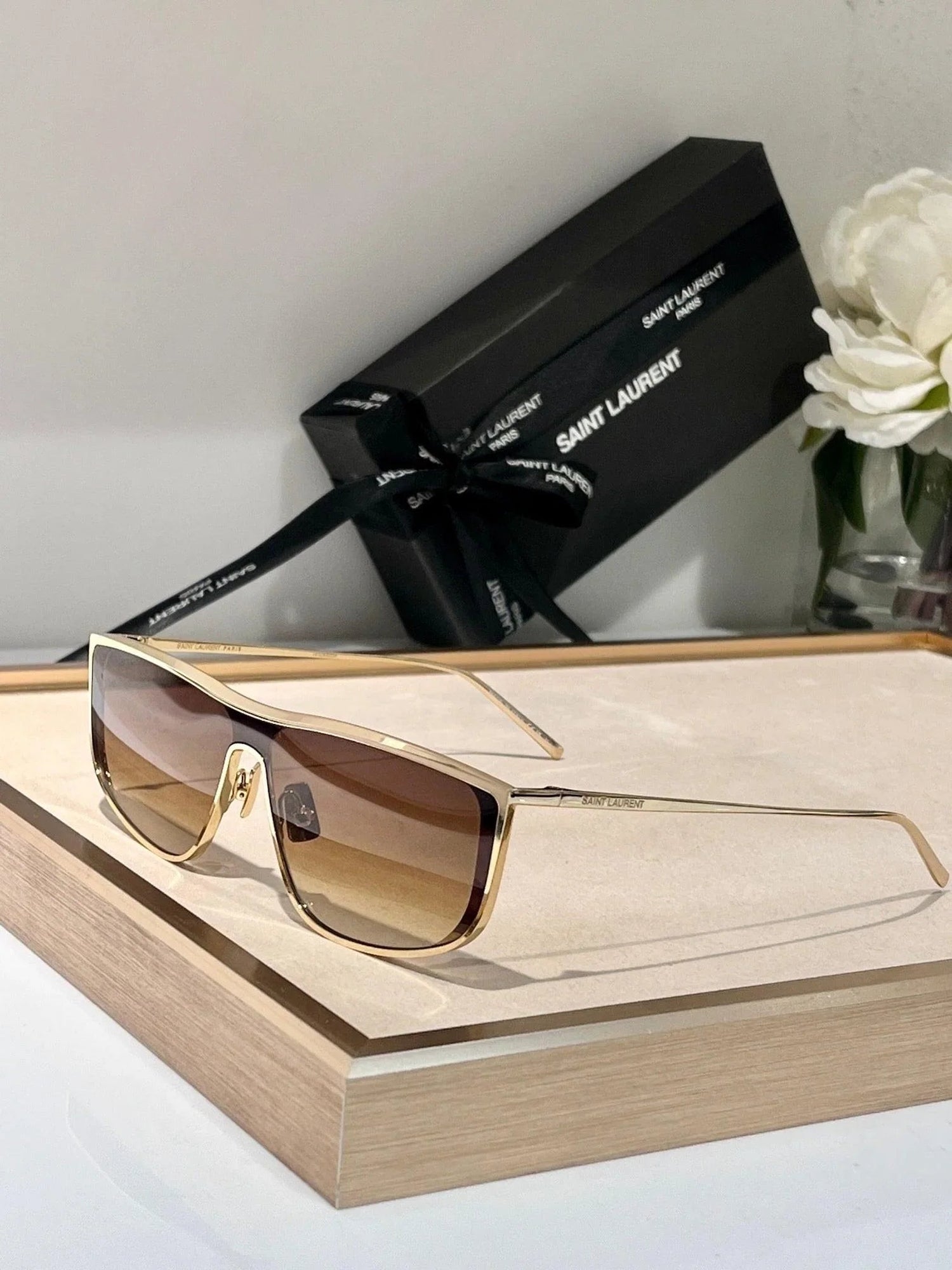 Saint Laurent SILVER-GOLD SL 605 LUNA’ Sunglasses✨