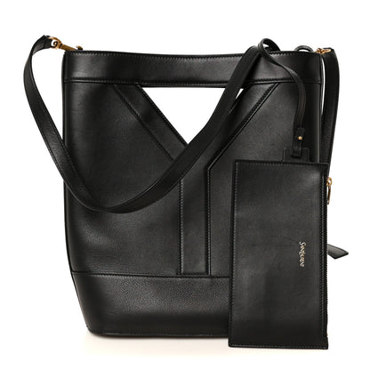 Smooth Calfskin Y Small Bucket Bag Black