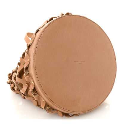 Vegetable Tanned Calfskin Studded Seau Coeur Bucket Bag Vintage Brown
