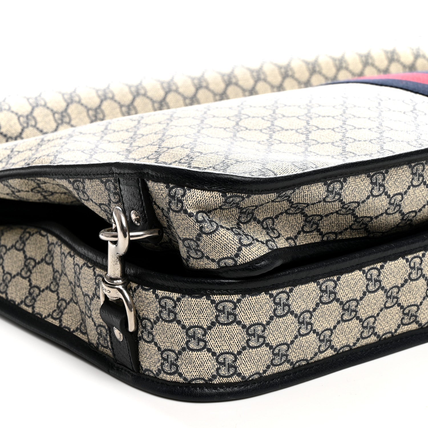 GG Supreme Monogram Web Savoy Garment Bag Beige Blue