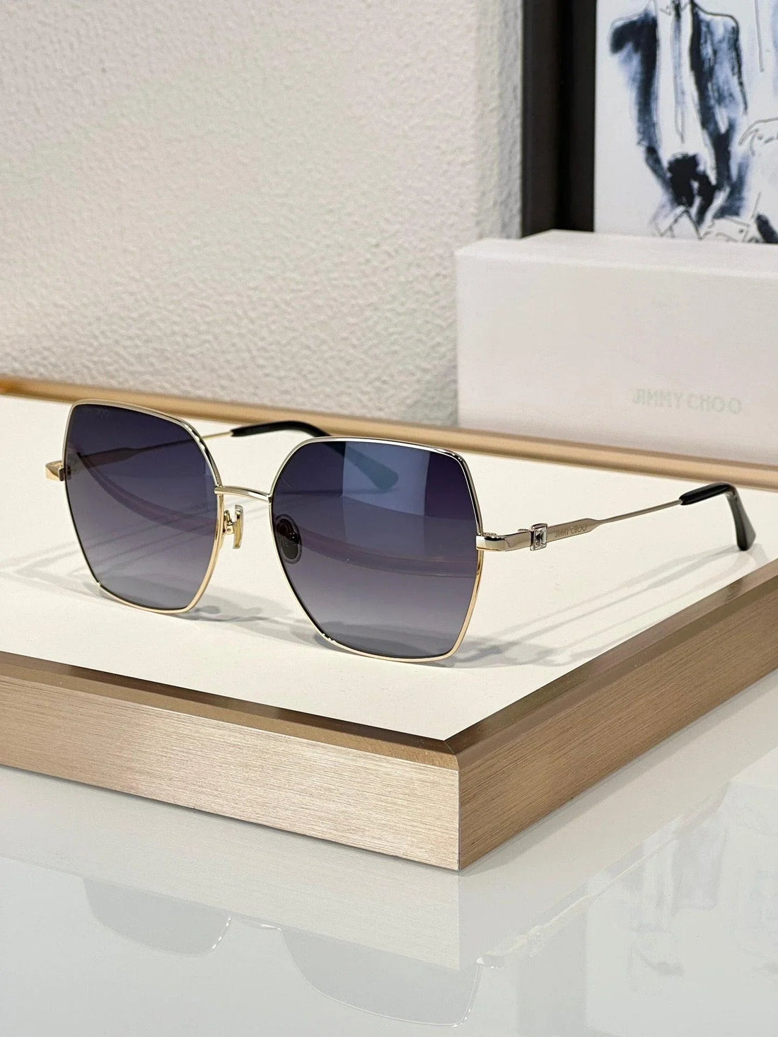 Jimmy Choo REYES/S Sunglasses with Glitter women&