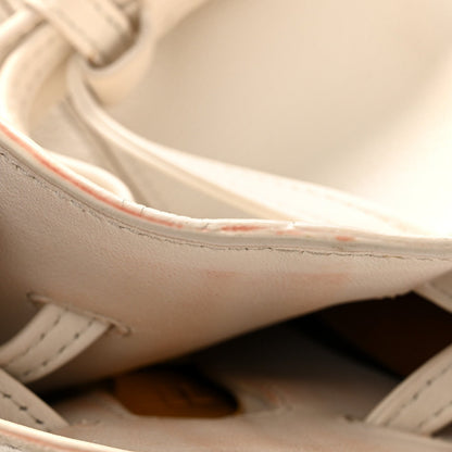 Calfskin Zip Bucket Bag White