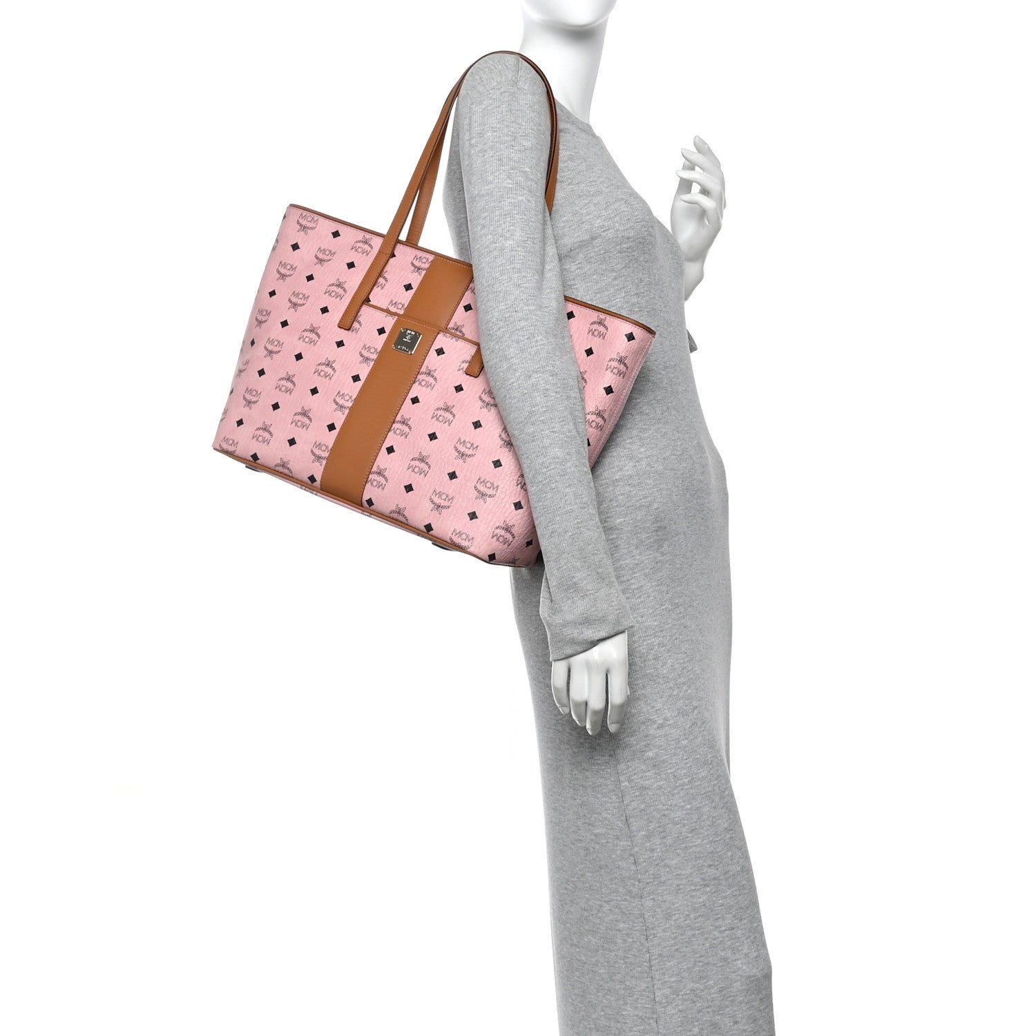 Visetos Medium Anya Zip Top Shopper Tote Soft Pink