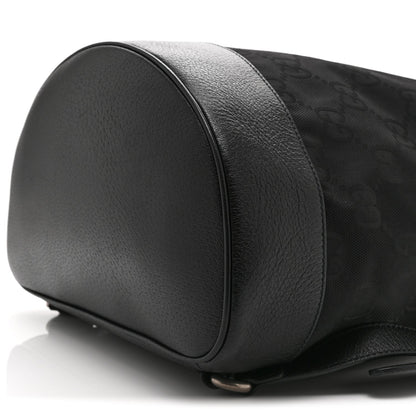Econyl Nylon Monogram Off The Grid Drawstring Bucket Backpack Black