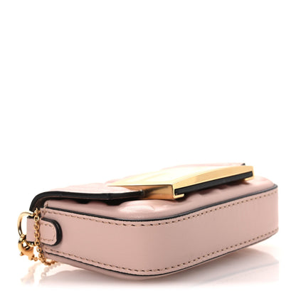 Nappa Matisse FF Embossed Nano Maxi Buckle Baguette Charm Rosa Quarzo