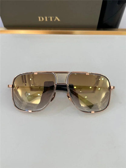 DITA MACH-FIVE Rose Gold-Gold-Brown Unisex Clear Sunglasses 🔱