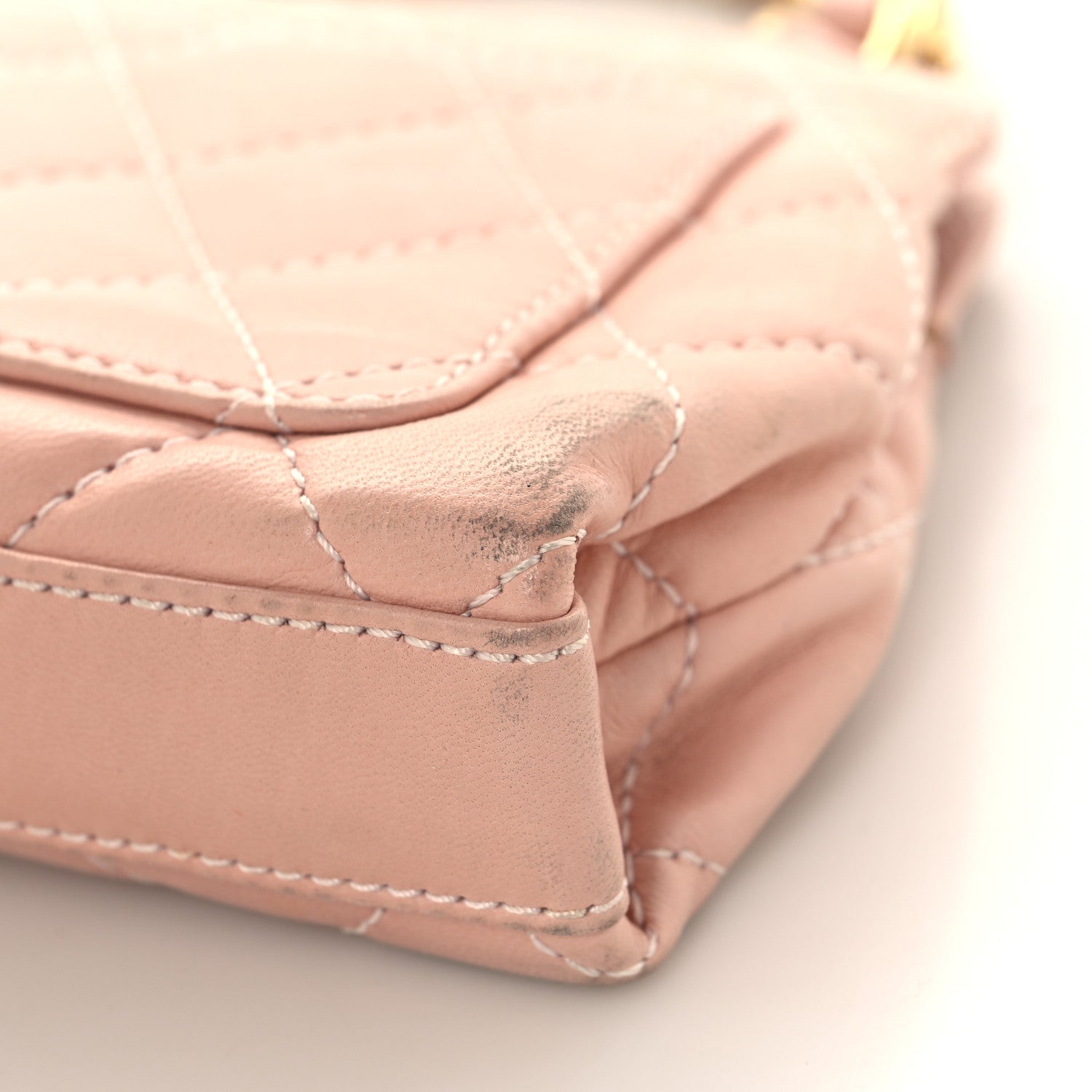Lambskin Quilted Mini Evening Bag Pink