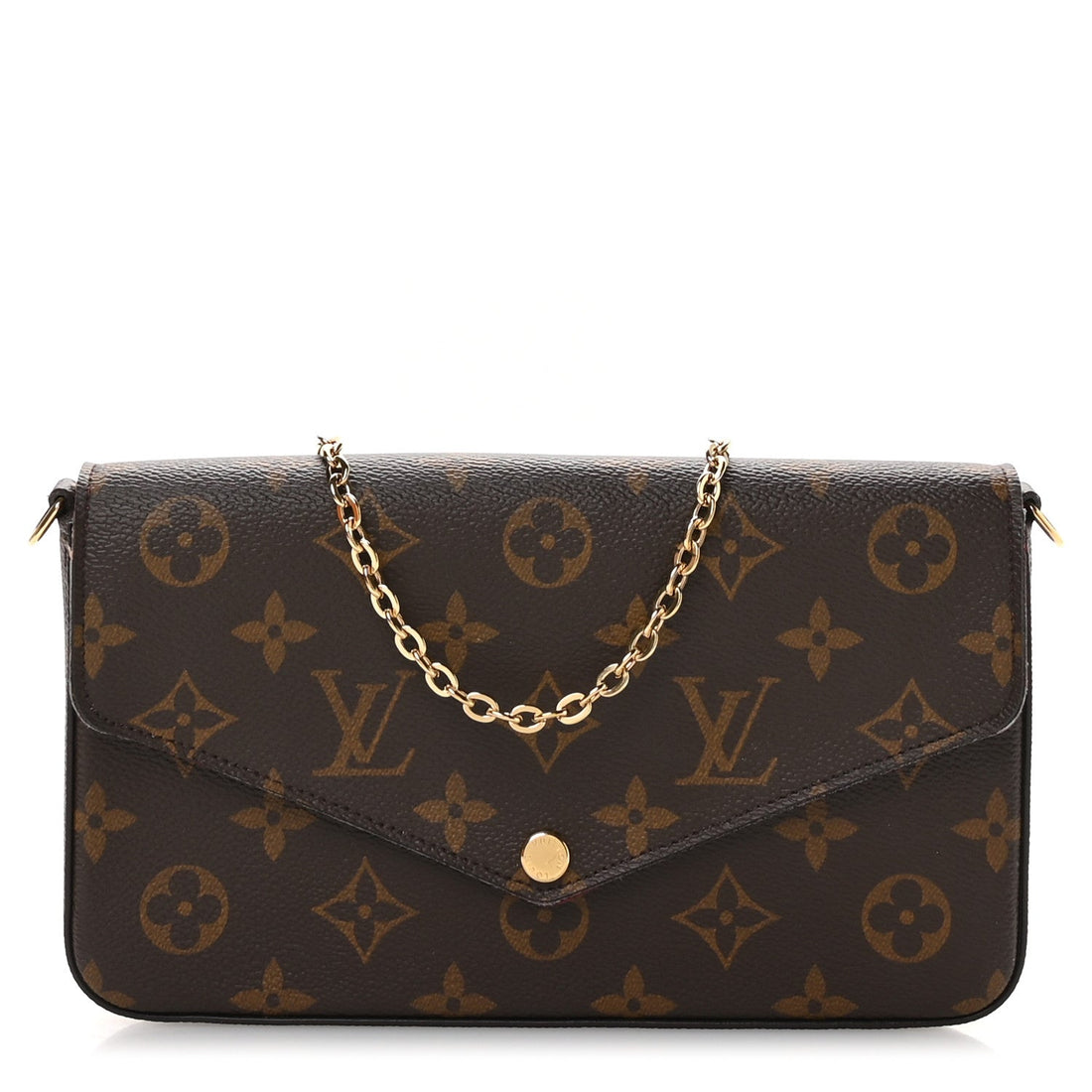 Monogram Pochette Felicie Chain Wallet Fuchsia