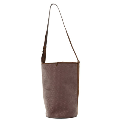 Velvet Suede Le Monogramme Bucket Bag Warm Tan Red Cigar
