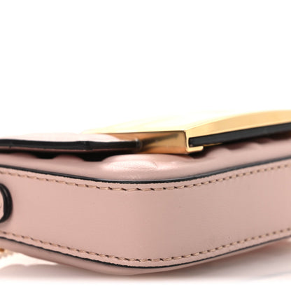 Nappa Matisse FF Embossed Nano Maxi Buckle Baguette Charm Rosa Quarzo