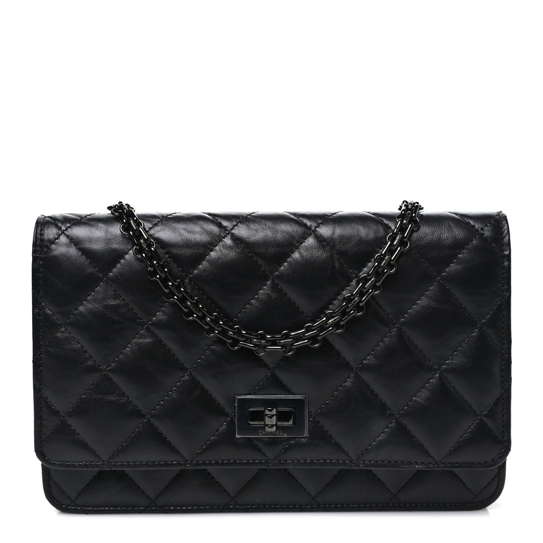 Aged Calfskin Quilted Reissue Wallet On Chain WOC So Black