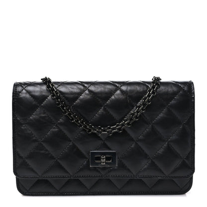 Aged Calfskin Quilted Reissue Wallet On Chain WOC So Black