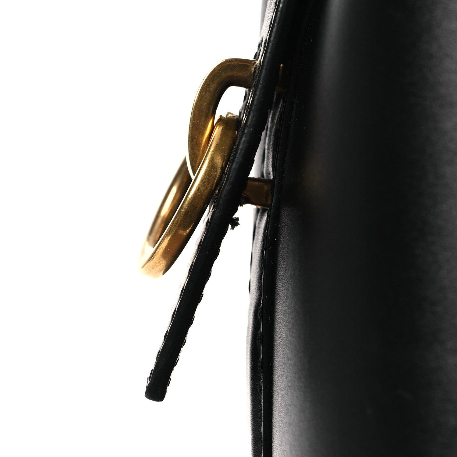 Smooth Shiny Calfskin Monogram Le 37 Small Bucket Bag Black