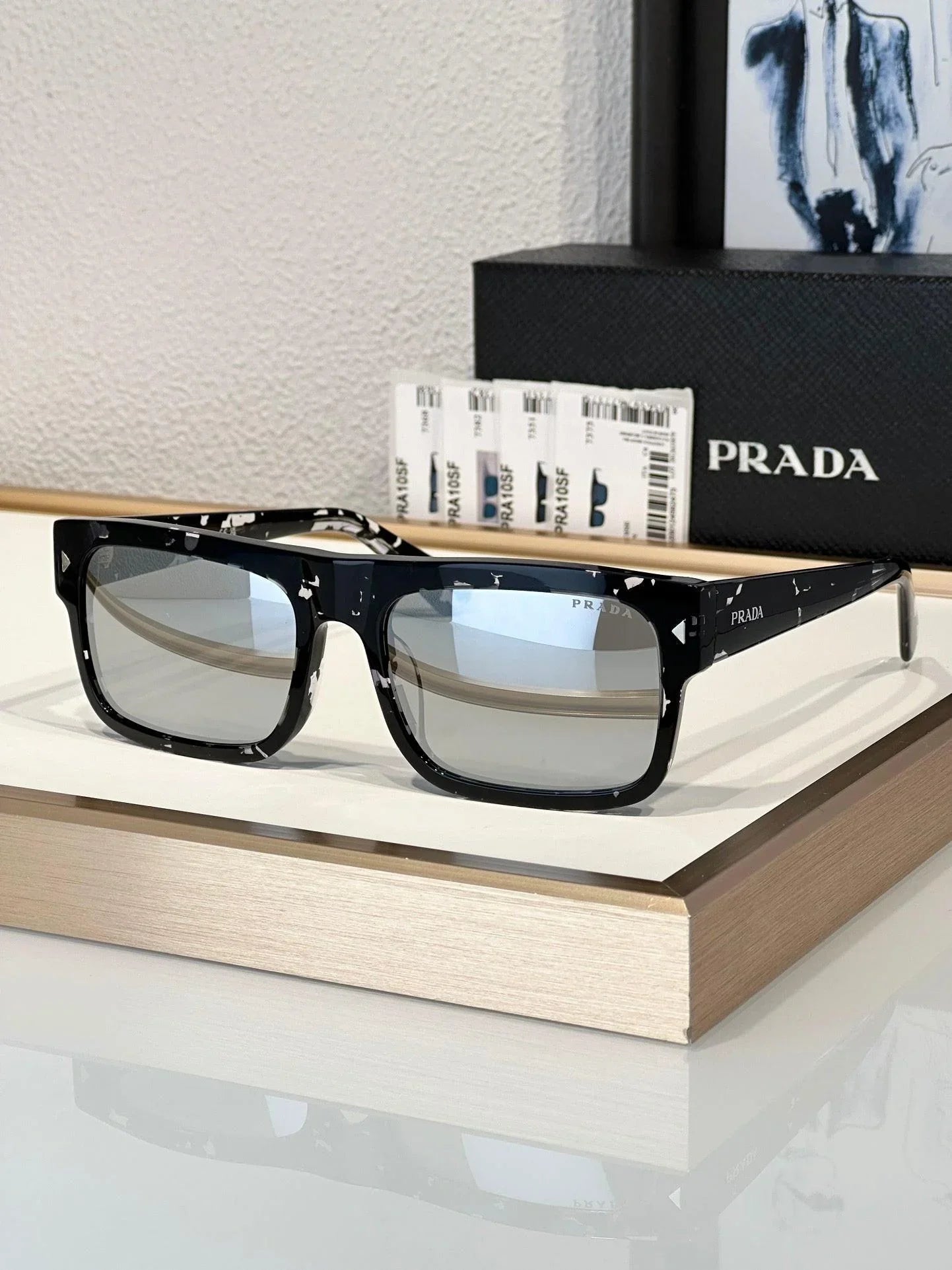 Prada PR A10S Rectangular Brown POLARISED Men's Sunglasses  🟥