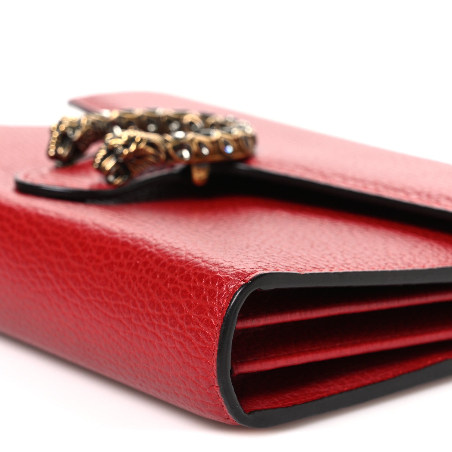 Calfskin Mini Dionysus Chain Wallet Hibiscus Red