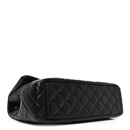 Caviar Quilted Small XXL Travel Flap Bag Black
