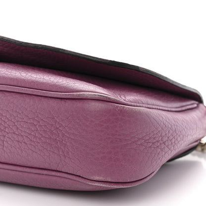 Pebbled Calfskin Medium Soho Flap Crossbody Peonia Flower