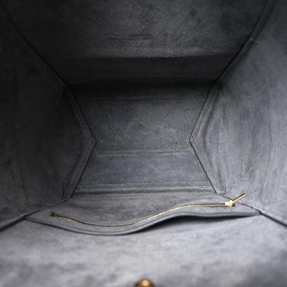 Soft Grained Calfskin Sangle Bucket Bag Grey