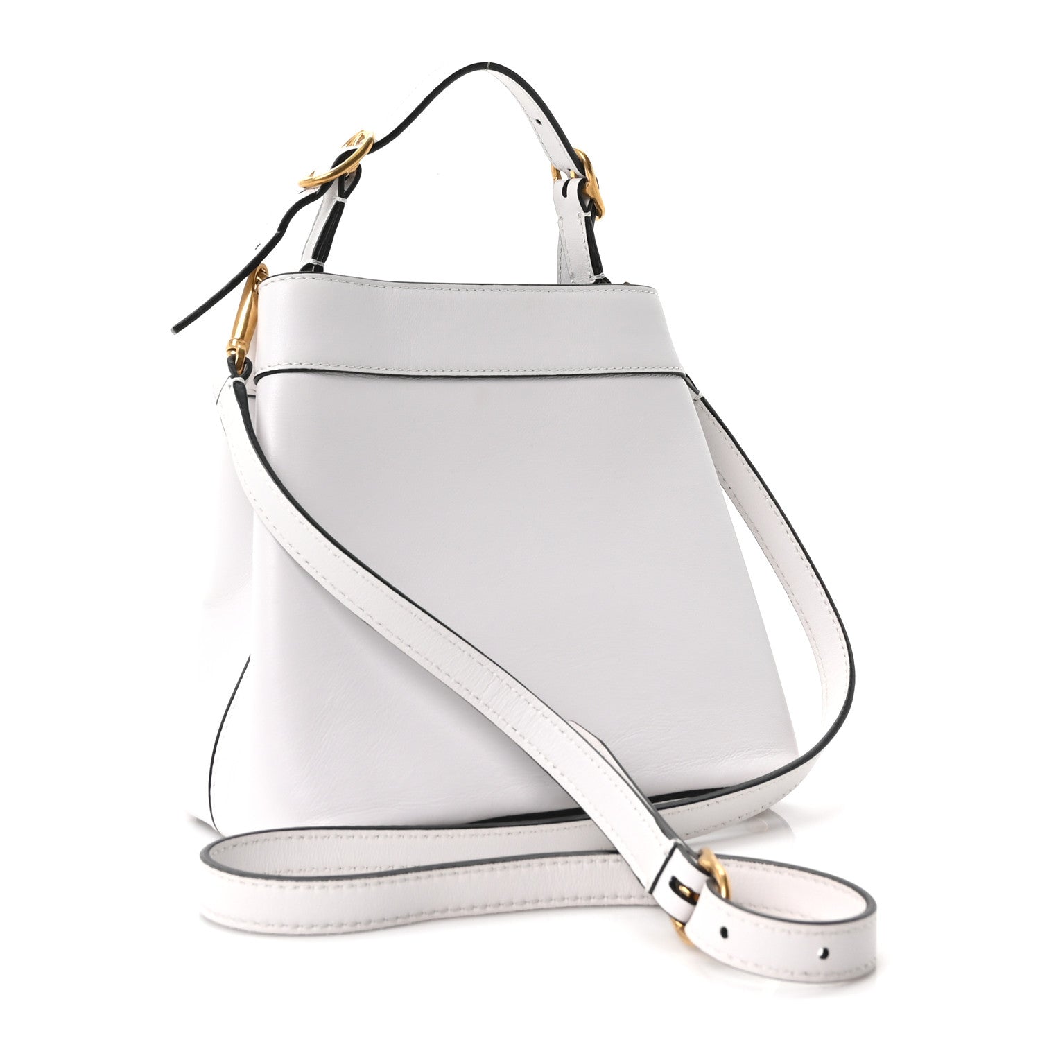 Nappa Mini Vlogo Bucket Bag White