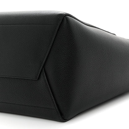 Soft Grained Calfskin Sangle Bucket Bag Black