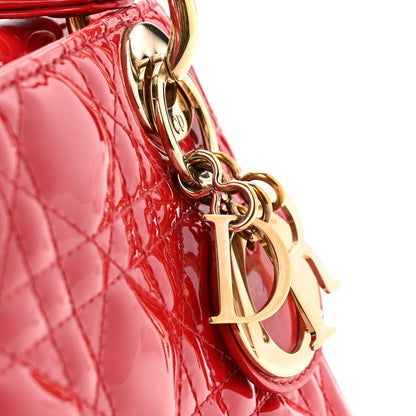 Patent Cannage Mini Lady Dior Red