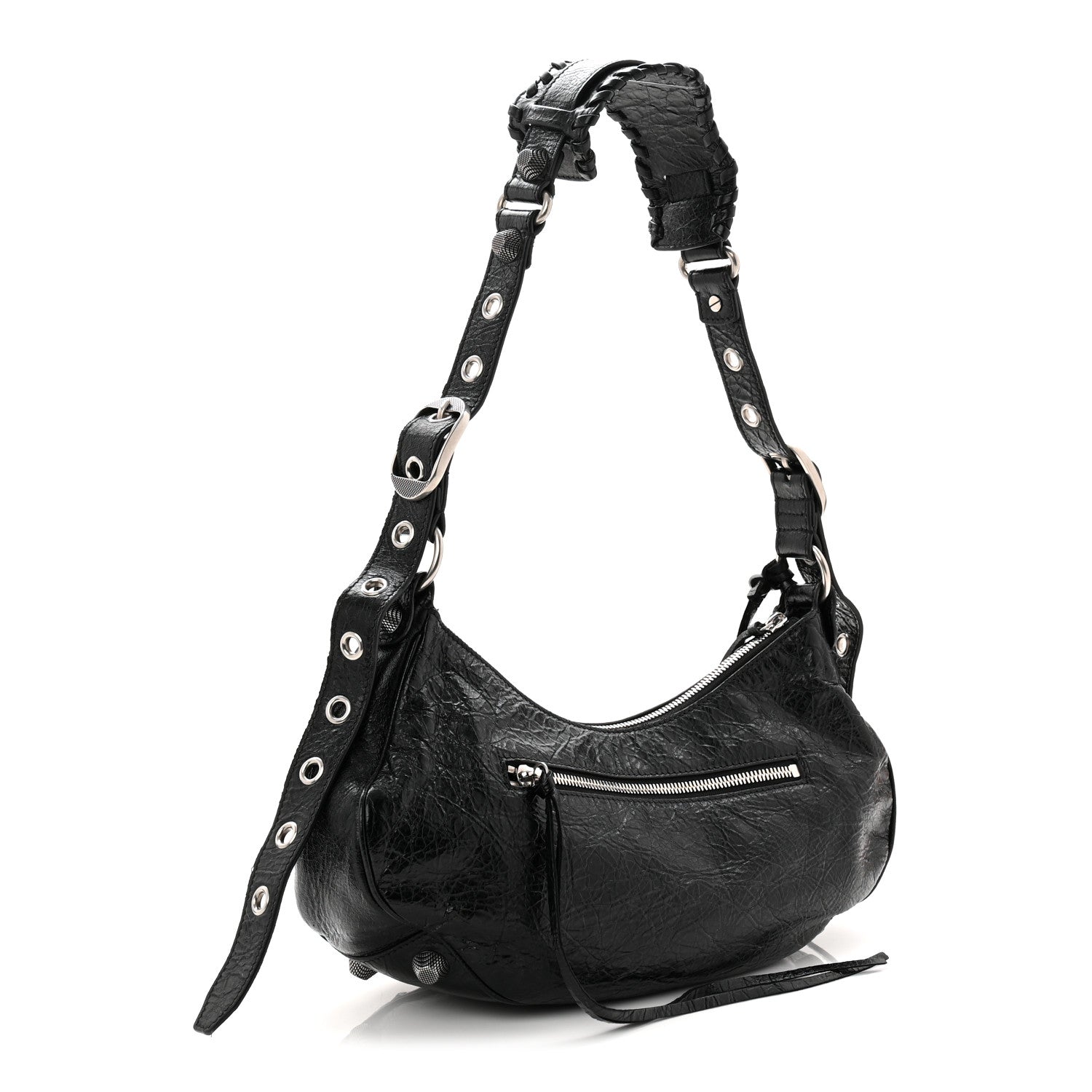 Agneau Arena Small Le Cagole Shoulder Bag Black