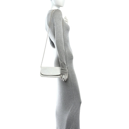 Lambskin Cannage Lady Dior Chain Clutch White