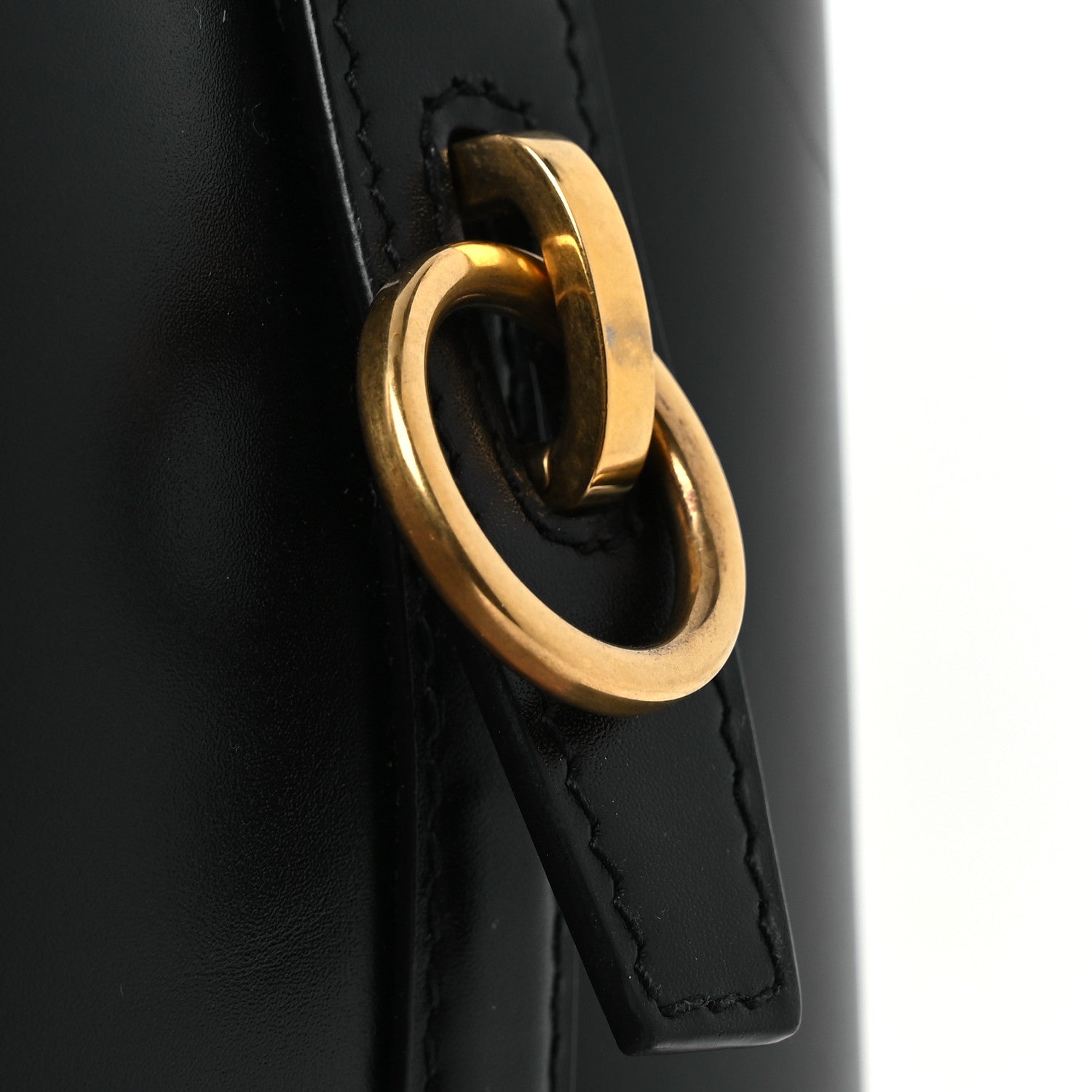Smooth Shiny Calfskin Monogram Le 37 Small Bucket Bag Black