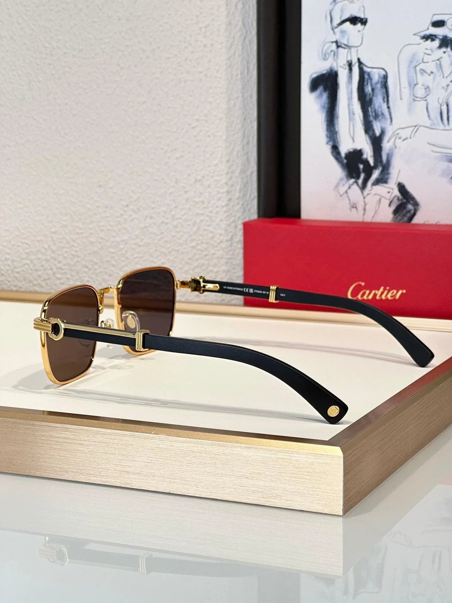 Cartier CT 0363S-NV Horn (Gold/Black) / Wood (Gold/Red)  $3495 ✨