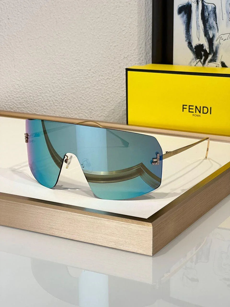 Fendi 2024 First Mask FE 4121 US 28G Shield Sunglasses Women's✨