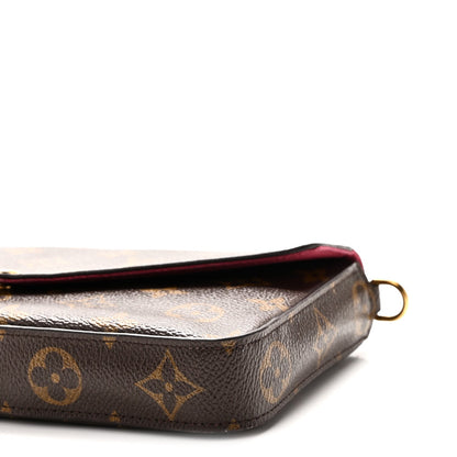 Monogram Pochette Felicie Chain Wallet Fuchsia