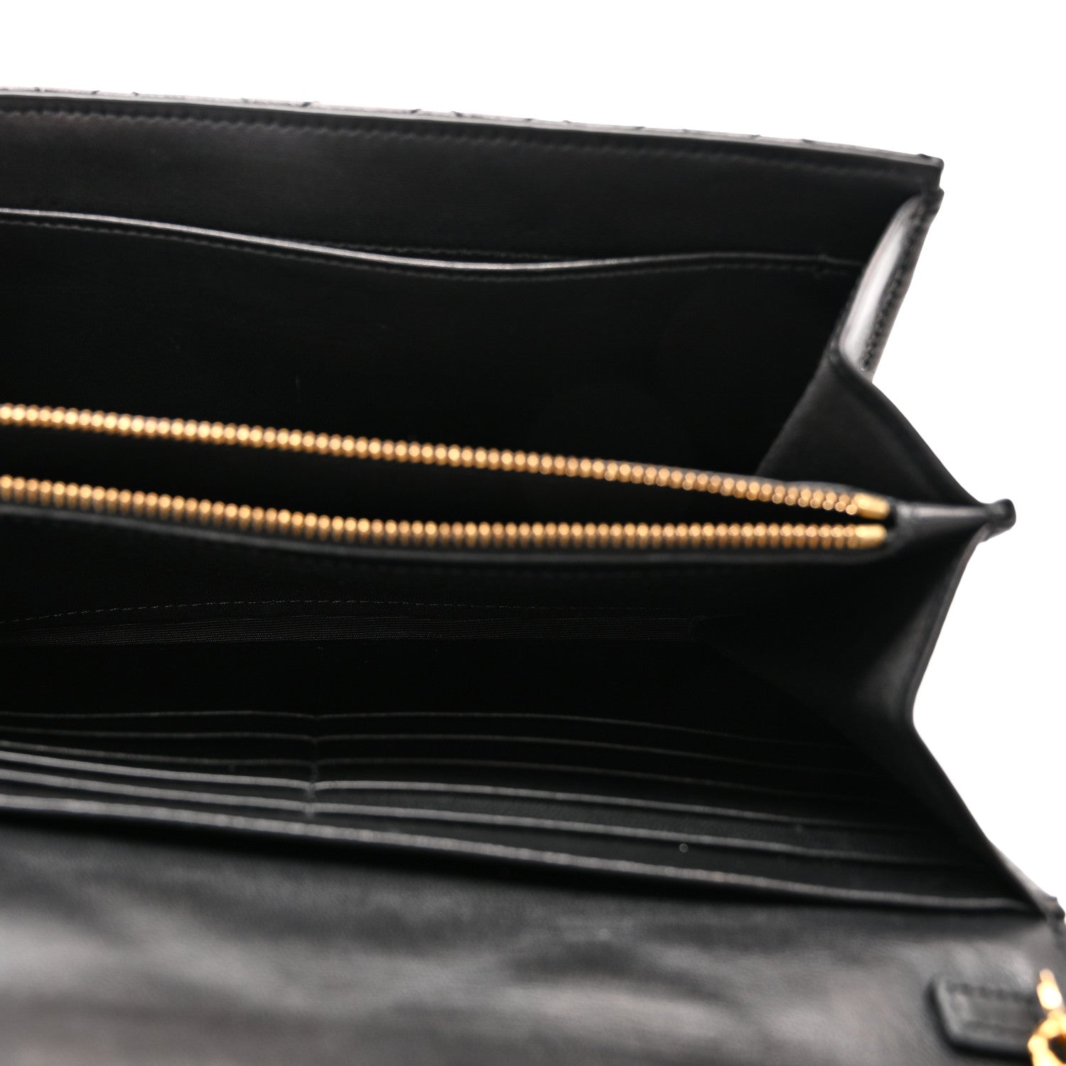 Lambskin Studded Quilted Medusa Wallet on Chain Crossbody Black Gold